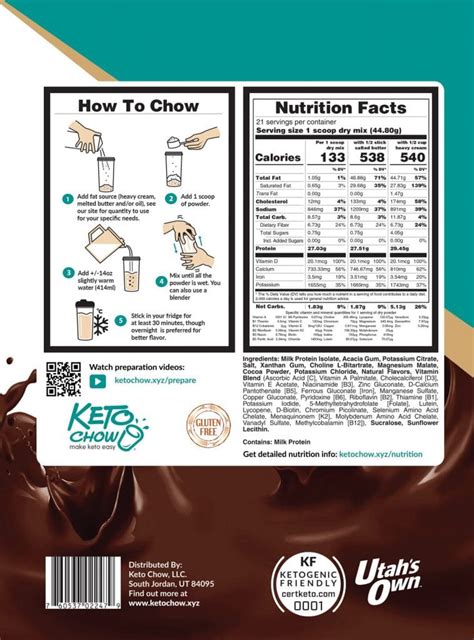 keto chow|Nutrition And Ingredients